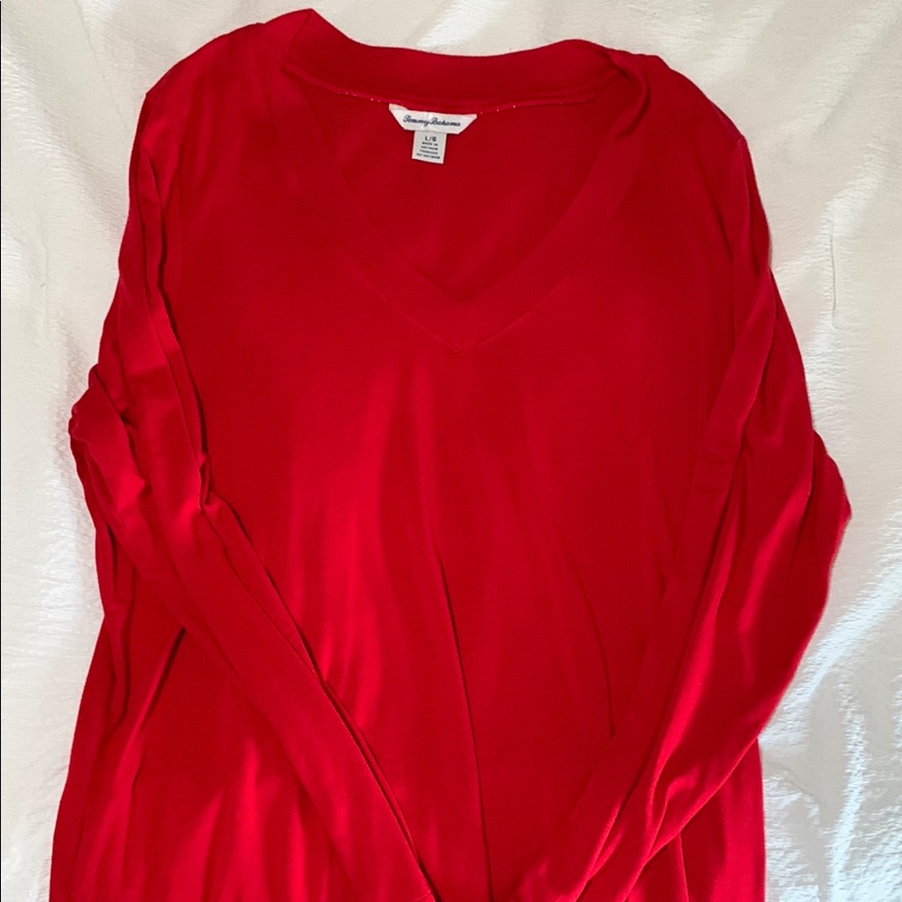 Tommy Bahama Red Long Sleeve Tee